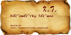 Késmárky Tímea névjegykártya